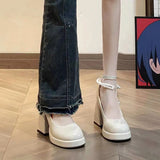 Bottom French Mary Jane Shoes Women High Heel Niche Design Temperament High-End Feel Lolita Coarse Leather Shoes Women