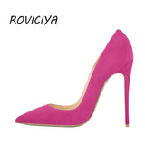 Pink Extreme High Heels 12 cm Women Pumps Pointed Toe Shallow Wedding Party Woman Shoes RM005