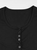 Short Sleeve Button Up Ribbed Top- Outfit