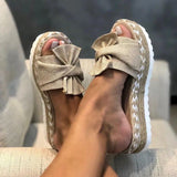 Bowknot Sandals 2020 Summer Cute Casual Daily Comfy Slip On Platform Ladies Sandals Dress Party Peep Toe Female