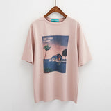 Korean Harajuku Vintage Printed Short Sleeve T Shirt Women Summer Casual Loose Tee Shirt Femme Streetwear