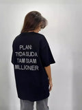 Spring And Summer New Hot Diamond Letter T-Shirt Women Loose Round Neck Leisure Style Short-Sleeved