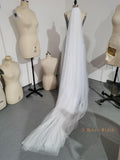 Two Layer Wedding Veil 2.5M Length Long Tulle Bridal Veils With Comb Ivory White 2T Bride Veils Wedding