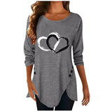 Women Casual Long Sleeve O Neck Button Irregular T Shirt Spring Vintage Loose Shirt Oversize 2XL Tee Shirt Oversized Tops