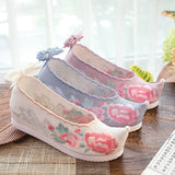 Zingj Shoes Hanfu Shoes Ancient Style Female Embroidered Cloth Shoes Inside The Raised Head Ancient Costume Shoes Cloth Shoes