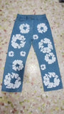 2024 Men's And Women's New Street Fashion Printed High-Waisted Straight Tube Slim