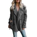 Women Winter Teddy Coat Female Warm Faux Fur England Coat Casual Oversized Soft Fluffy Fleece Jackets