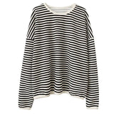 spring and autumn new Korean version casual lazy style pullover striped sweater women's loose top