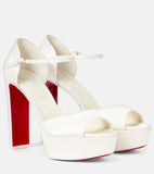 Cl New Fish Mouth High-Tight Buckle With Red-Soled Sandals Coarse Heel Waterproof Table Ultra-High Heel Sandals