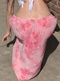 Chiffon Floral Print Midi Skirt- Outfit