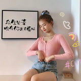2021 Autumn Winter Button V Neck Sweater Women Basic Slim Pullover Women Sweaters And Pullovers Knit Jumper Ladies