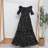 Small Broken Flower Dress Women's New Summer Korean Version Of The Holiday Wind Shoulder Tight In The Chest To Grow Cake