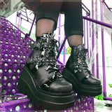 Bottom Women's Boots 2025 New Slope With Demonia Bat Belt Buckle Short Barrel Martin