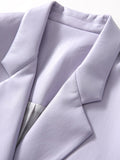 Spring Autumn Chic Purple Leather Blazer Women Long Sleeve Single Breasted Luxury Elegant Designer Clothes Jacket