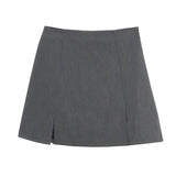 The Quality Is Very Good Short Small Open Fork Half-Dress Trousers Female Commute High-Waist Temperament Thin A-Character Suit Skirt