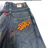 Zingj Wide-Legged Jeans Street Hip-Hop Personality Y2K Straight Casual Pants 211-1-Outfit