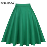 Patterns Vintage Retro 50s Full Circle A Line Skirt Holiday Tropical Pin Up Swing Skater Knee Length Floral Women Solid