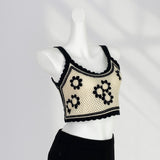 Zingj Vest Female Summer Wear Embroidered Flower Design Feeling Inside The Knit Sling Sweet Spicy Wind Embroidered