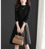 And Winter With Coat Knitted Dress Women's Long-Tender Large-Size Loose 100-Folded Cashmere Sweater Dress
