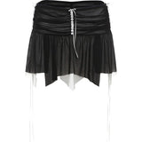 Summer Fashion Trend Women's New High-Waisted Hips Irregular Wrinkle Body