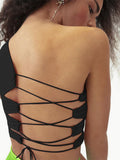 hollow backless white black tank top women summer Korean club party wear camisole femme crop tops Slim Soft vest