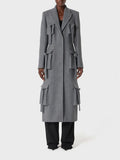 Zingj 2024 New Fashion Temperament Multi-Pocket Decoration Design Sense Long Suit Jacket Show Thin Suit