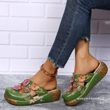 Wind Plum Totem Thick Bottom Cool Slippers Women's Summer New Pine Cake And Bao Head Slippers Women's Anti-Slip Women