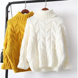 Women Pullovers Knitwear 2019 Winter Thick Casual Female Knitted Tops Pull Jumpers Oversized Woman Twist Warm