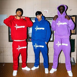Street Tide Brand Alphabet Printed Sweater Set For Men And Women Hip Hop Street Loose Hooded