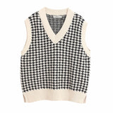 Houndstooth knitted Sweater-Outfit
