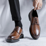 Zingj Leather Shoes Men New British Style Casual Men Business Dress Black Groom Wedding Shoes
