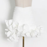 Zingj Design Feeling Fluffy Skirt 2024 New Milk White Zipper Package Hip Wood Ear Splicing Short Skirt