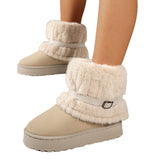 Autumn And Winter New Fashion Plus Velvet Wool Thick Middle-Capped Female Snow