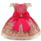 Dress Lace Pageant Frock Prom Gown Flower Beading Princess Dress 1-10Y Kids Clothing Elegant Children Birthday Party
