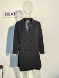 Fashion Women's Blazer Notched Collar Double Breasted Long Sleeve Right Angle Shoulder Suit Jackets Autumn 2023 New