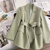 Zingj Lace-Up Suit Jacket Female 2024 Autumn New Design Sense Temperament Korean Version Casual Trend Suit