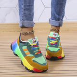 And Autumn 2024 New Large-Size Thick-Soled Daddy Shoes Leisure Color Soles Muffin Women's Shoes Large-Size