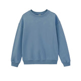 2021 White Sweatshirts Woman Solid Color Pullovers Female Jumpers Crew Neck Tops Loose