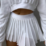 Pleated Skirt Short Woman Elastic Waist Mini Skirts Sexy Mircro Summer Embroidery Mini Tennis Skirt New