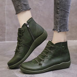 Winter Women's Shoes New Fashion Side Zipper Non-slip Wear-resistant Ankle Boots Large Size High-top Casual Short