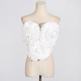 Zingj Wipe Breast 2024 Summer New Fashion Three-Dimensional Flower Splicing Design Advanced Sense Top