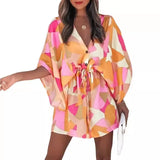 Zingj Fly Sleeve Wish Hot Style V Tie Leisure Vacation