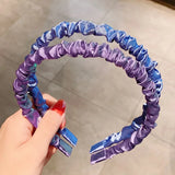 New Women Girls Sweet Colorful Folds Bubble Simple Hairbands Sweet Headband Hair Hoops Hair Band Fashion Hair