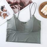 Seamless Women Bras Ice Silk Brassiere Push-Up Paded Intimates Sexy Bralette Sling Vest Soft Breathable Underwear
