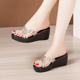 Heel Slope Sandals Slippers Women's Summer 2023 New Thick-Soled Waterproof Platform Fashionable And Fashionable To Wear 4143 Large