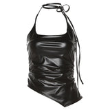 Zingj Summer Women's Solid Color Slim Fashion Hanging Neck Sling Sexy Back Vest Female-Outfit
