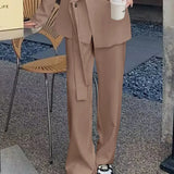 Zingj 2024 New Blazer, High Waist, Wide Leg Trousers, Two-Piece New Women's