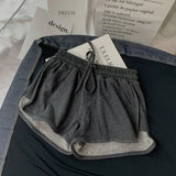 Loose Shorts Women Fashion Casual Fitness Shorts Ladies Grey Black Solid High Waist Shorts Elastic