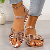 Zingj Flat-Soled Sandals Women's 2024 New Large-Size One-Word Buckle Beach