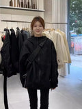 Black Hooded Storm Suit Female 2024 Spring And Autumn New Korean Version Of Small Hot Style Casual Loose Sports Coat-Outfit
